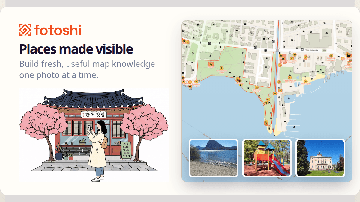 The Fotoshi banner — places made visible, one photo at a time